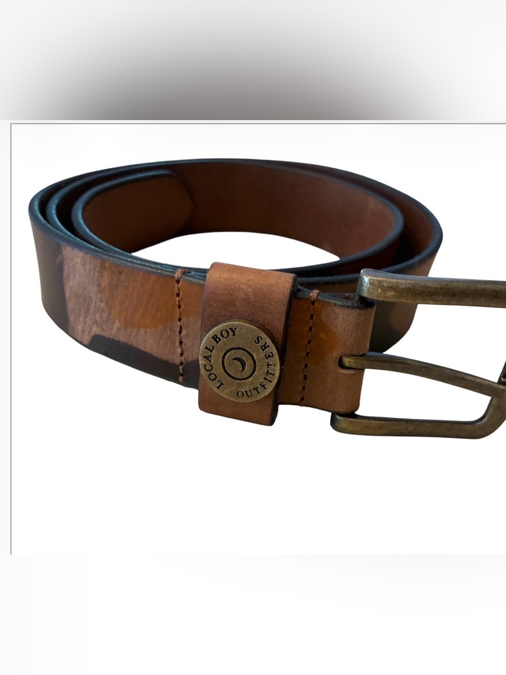 Local Boy Outfitters Leather Old School Camo Belt Sz 36
